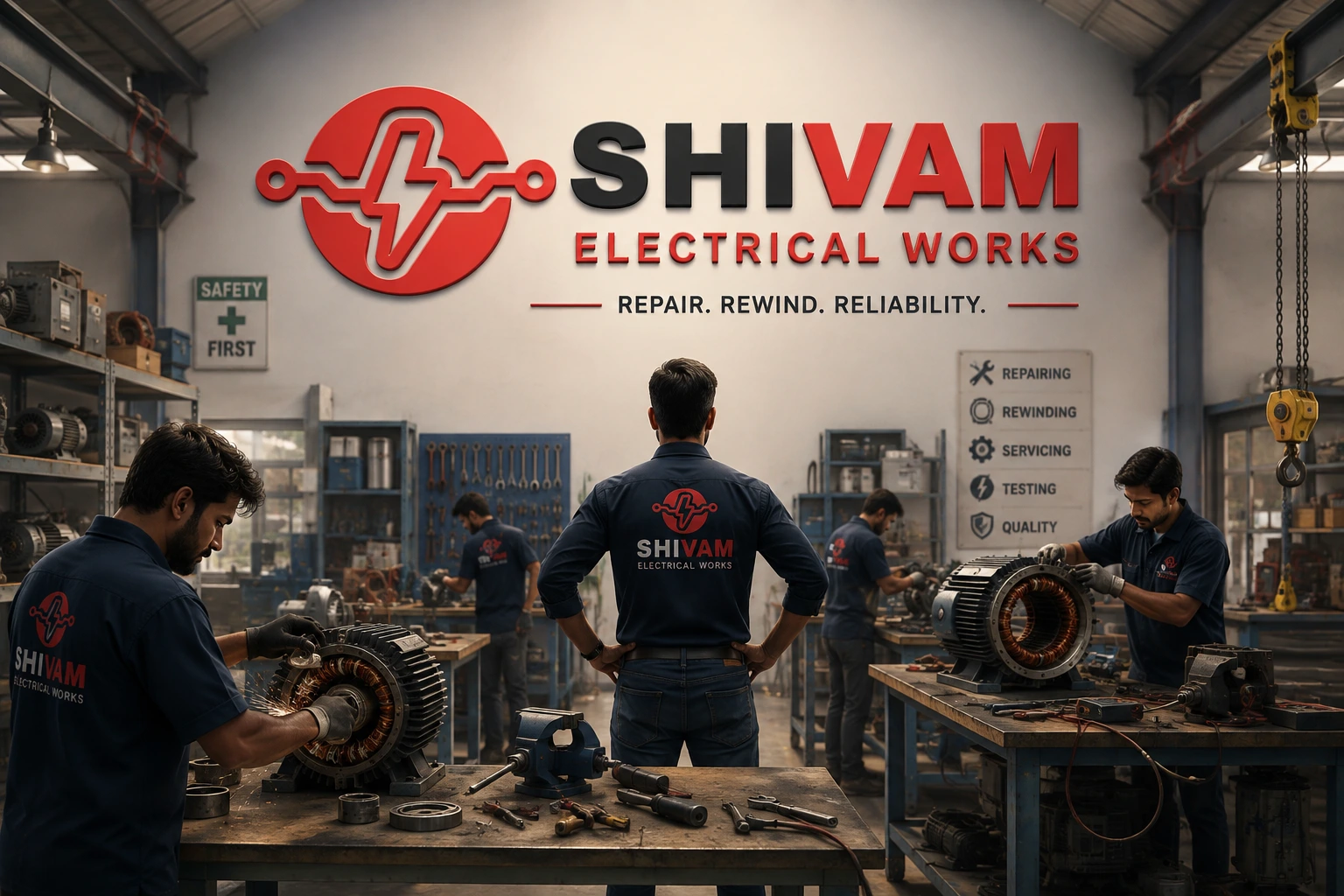 Industrial motor repair workshop Boisar
